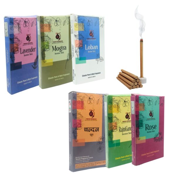 High Quality Dhoop Sticks For Thakur Ji Sewa in Set Of 6 Fragrances (PC : 802) - Image 2