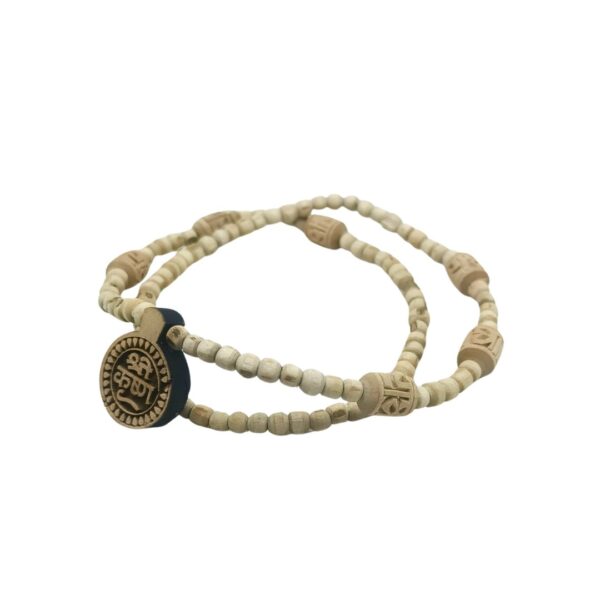 Krishna Naam Locket Tulsi Mala With Radha Naam Beads 45cm (PC : 117) - Image 3