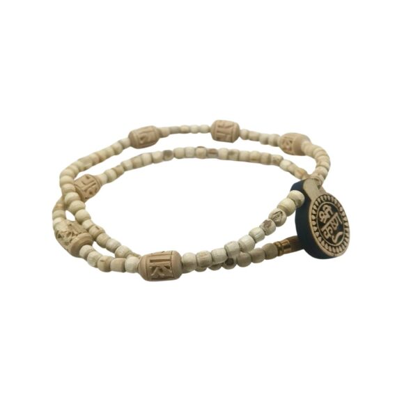 Krishna Naam Locket Tulsi Mala With Radha Naam Beads 45cm (PC : 117) - Image 2