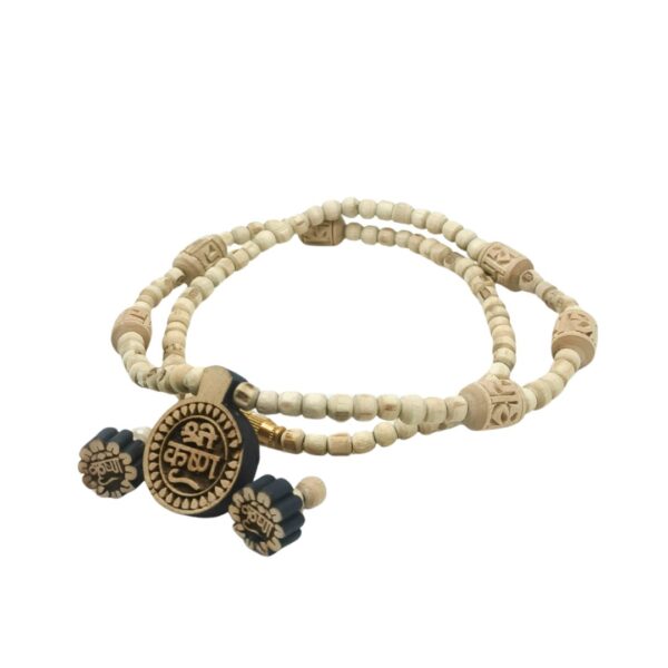 A Set Of Shri Krishna Naam Tulsi Mala With Krishn Naam Tulsi Eartops (PC : C2) - Image 2