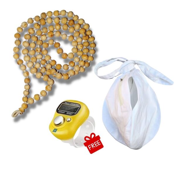 Devotional Starter Kit – Bead Bag, Gath Wali Jaap Mala & Free Digital Counter (PC : C4)