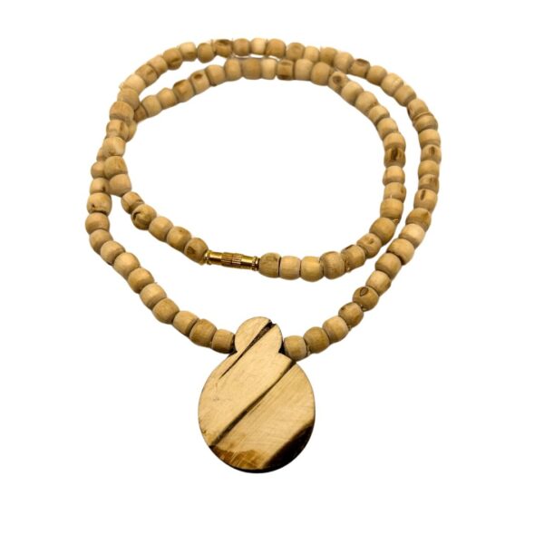 Shri Radha Naam Round Tulsi Locket Kanthi Mala Length 45cm (PC: 128) - Image 3