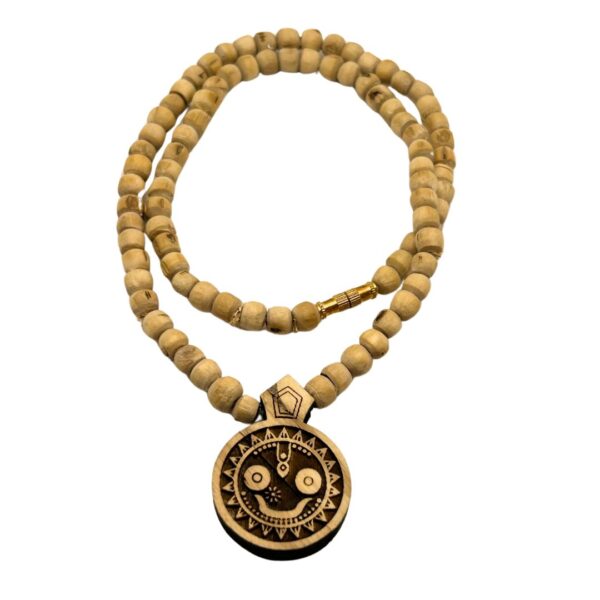 Shri Jagannath Ji Tulsi Locket Kanthi Mala Length 48cm (PC: 131)