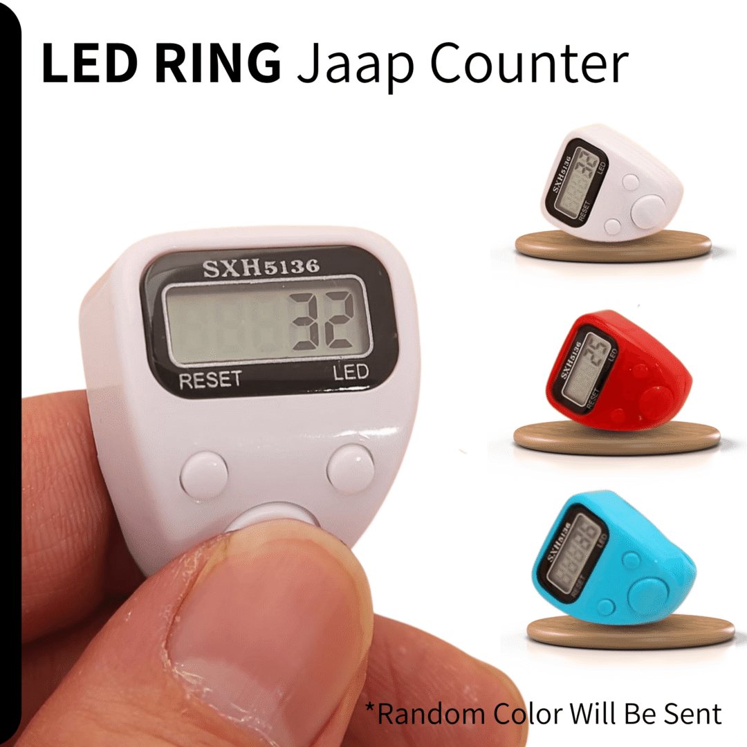 LED Ring Jaap Counter – Finger Tally Counter for Mantra Chanting & Meditation