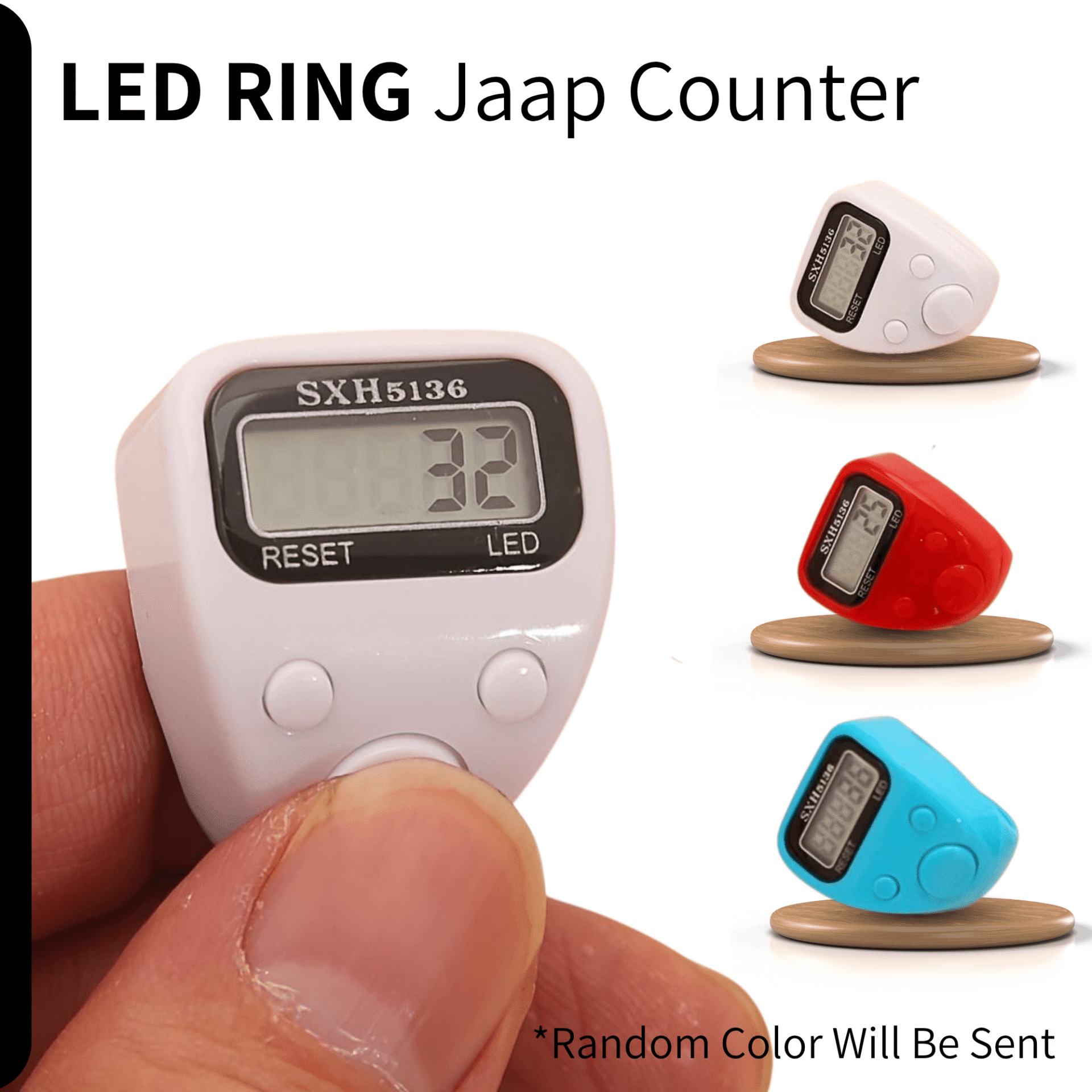 LED Ring Jaap Counter – Finger Tally Counter for Mantra Chanting & Meditation