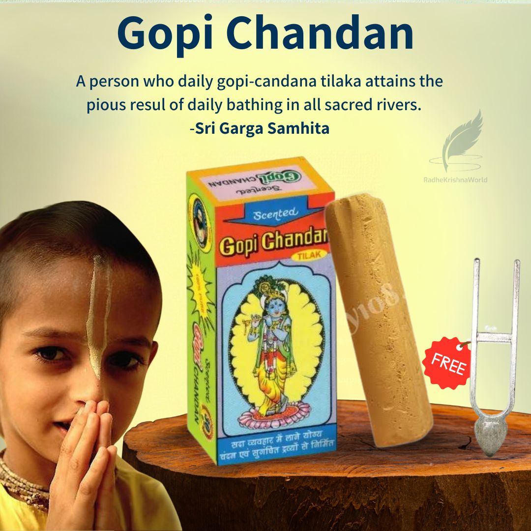 Gopi Chandan Yellow Tilak (Scented) with Free Iskcon Stamp (Pack of 2)
