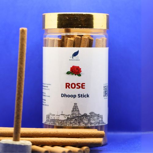 Rose Dhoop Stick Made in Vrindavan – Natural Rose Fragrance 150g | RadheKrishnaWorld