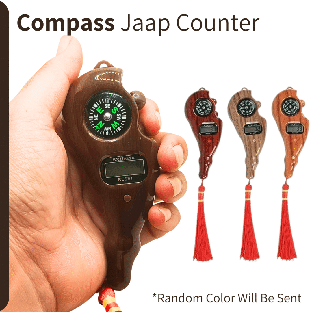 Compass Jaap Tally Counter – Random Color | Dharmik Bead Counter from Vrindavan