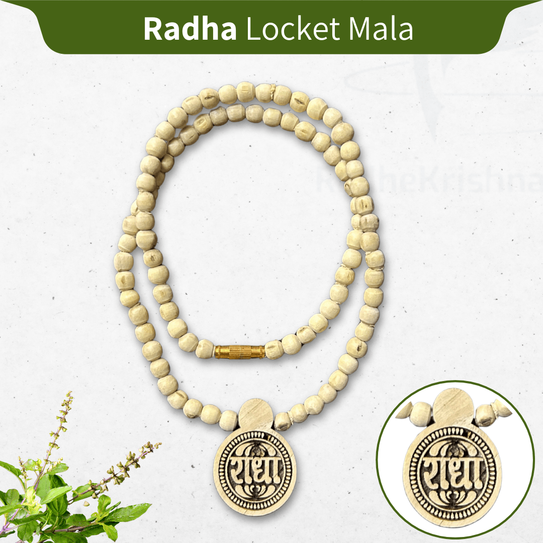 Radha Round Shape Locket Tulsi Mala