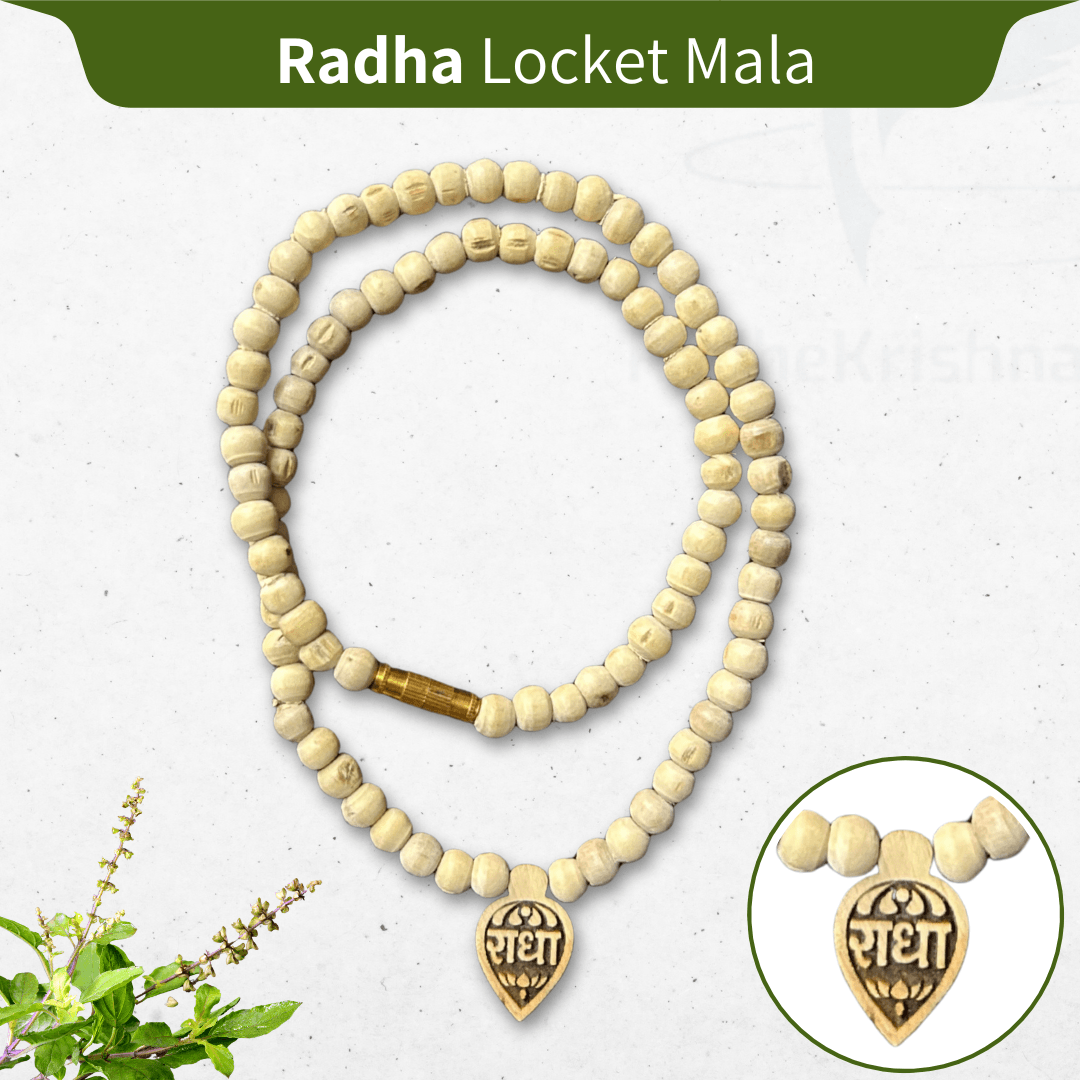 Radha Small Paan Shape Locket Tulsi Mala