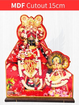 Red Shri Radhavallabh MDF Cutout