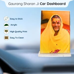 Shri Gaurangi Sharan Ji Acrylic Car Dashboard Photo Stand – 9×6 cm