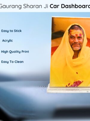Shri Gaurangi Sharan Ji Acrylic Car Dashboard Photo Stand – 9×6 cm