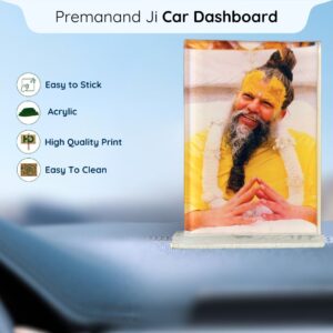 Shri Premanand Ji Acrylic Car Dashboard Photo Stand – 9×6 cm
