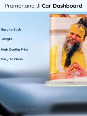Shri Premanand Ji Acrylic Car Dashboard Photo Stand – 9×6 cm
