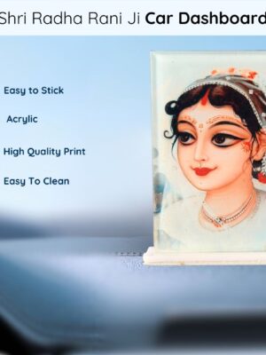 Shri Radharani Ji Acrylic Car Dashboard Photo Stand – 9×6 cm