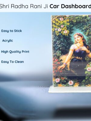 Shri Radharani Ji Acrylic Car Dashboard Photo Stand – 9×6 cm