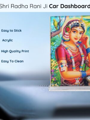 Shri Radharani Ji Acrylic Car Dashboard Photo Stand – 9×6 cm