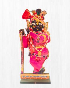 15cm Pink Shri Radharaman MDF Cutout | Beautiful Vrindavan Deity Standee for Home Altar