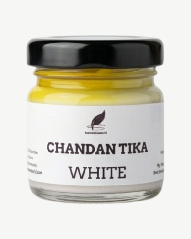 White Gopi Chandan Tika Liquid Kesar Yukt (30g) | Premium Saffron Blended Safed Tilak