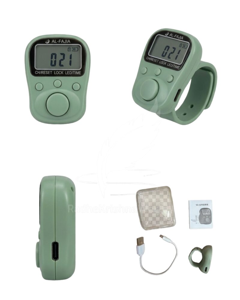 70 Lakh Japa Counting Digital Tally | High-Capacity Chargeable Finger Counter for Mantra Meditation & Long-Term Sadhana