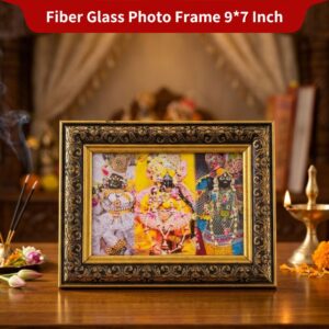 Three Thakur Ji 3-in-1 Golden Photo Frame