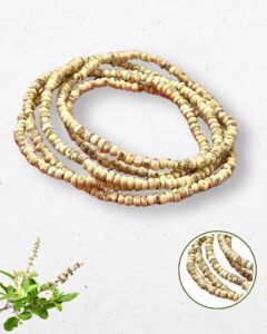 Tiny Beads Barik Dana Pure Tulsi Kanthi Mala – Made in Vrindavan (Size: 40, 70, 120cm) | Micro Sacred Basil Neck Beads