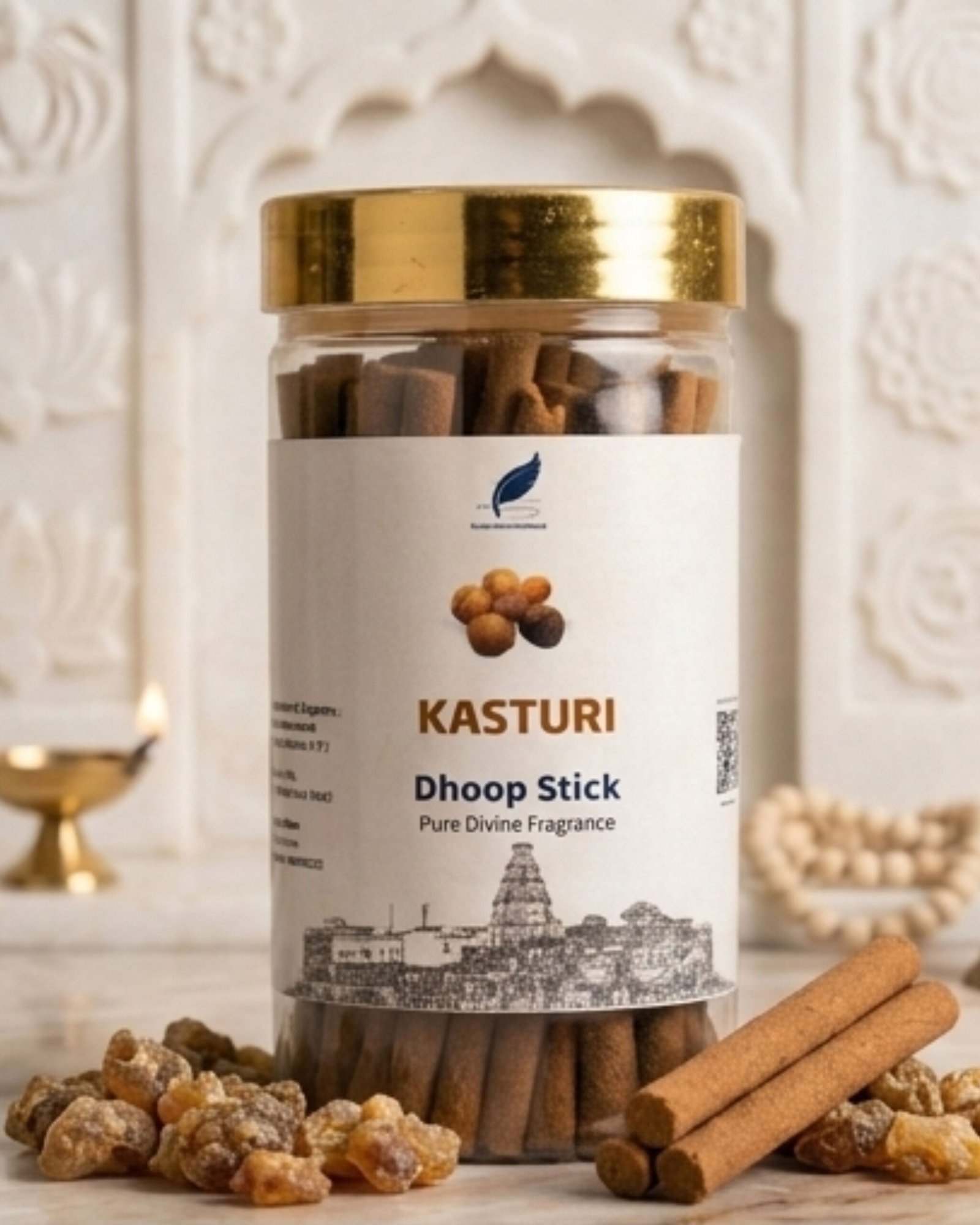 Kasturi Dhoop Stick Made in Vrindavan – Natural Guggal Fragrance 150g | RadheKrishnaWorld