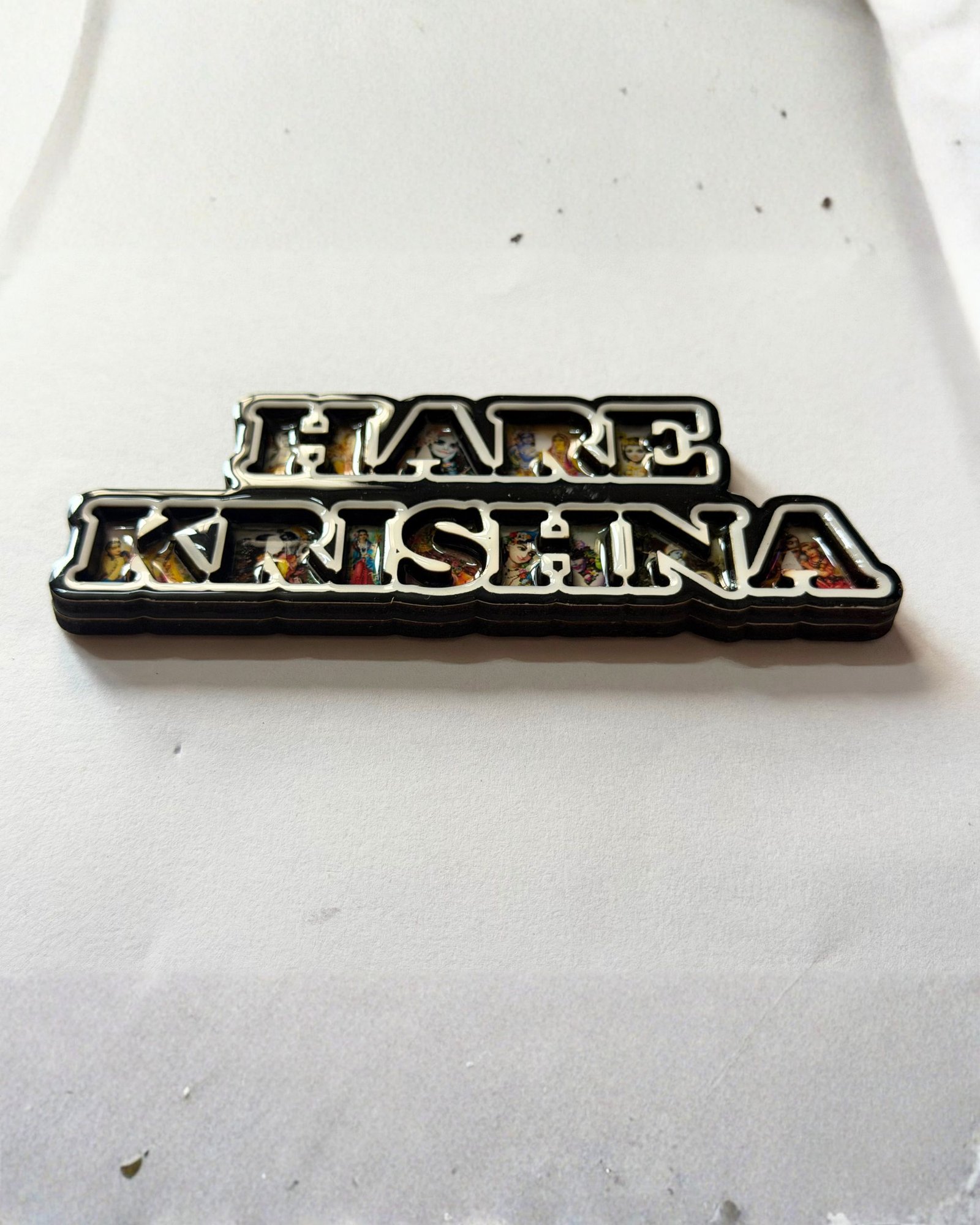 Hare Krishna Name Resin Coated MDF Fridge Magnet (12x5 cm) - Image 5