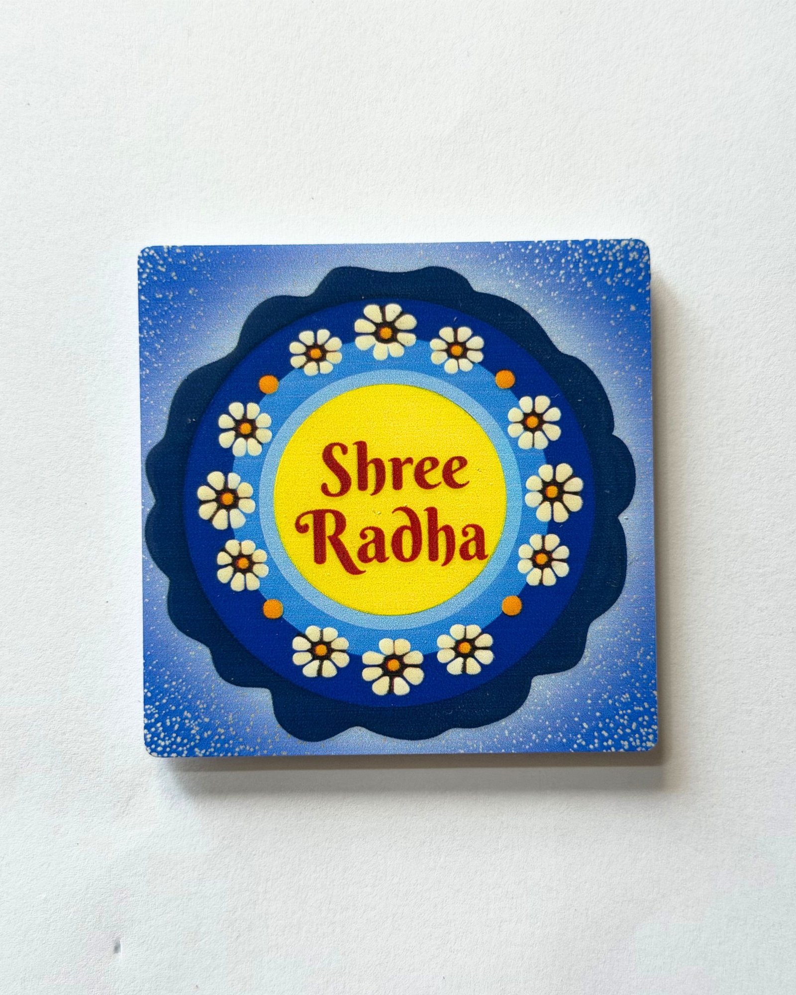 Shri Radha Square Resin Coated Plastic Fridge Magnet (8x8 cm) - Image 4