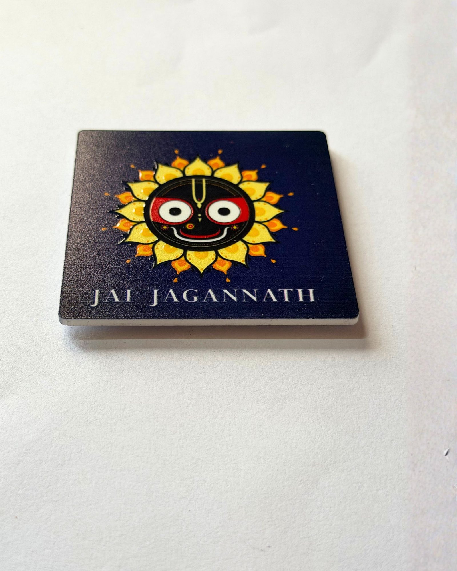 Jai Jagannath Square Resin Coated Plastic Fridge Magnet (8x8 cm) - Image 4