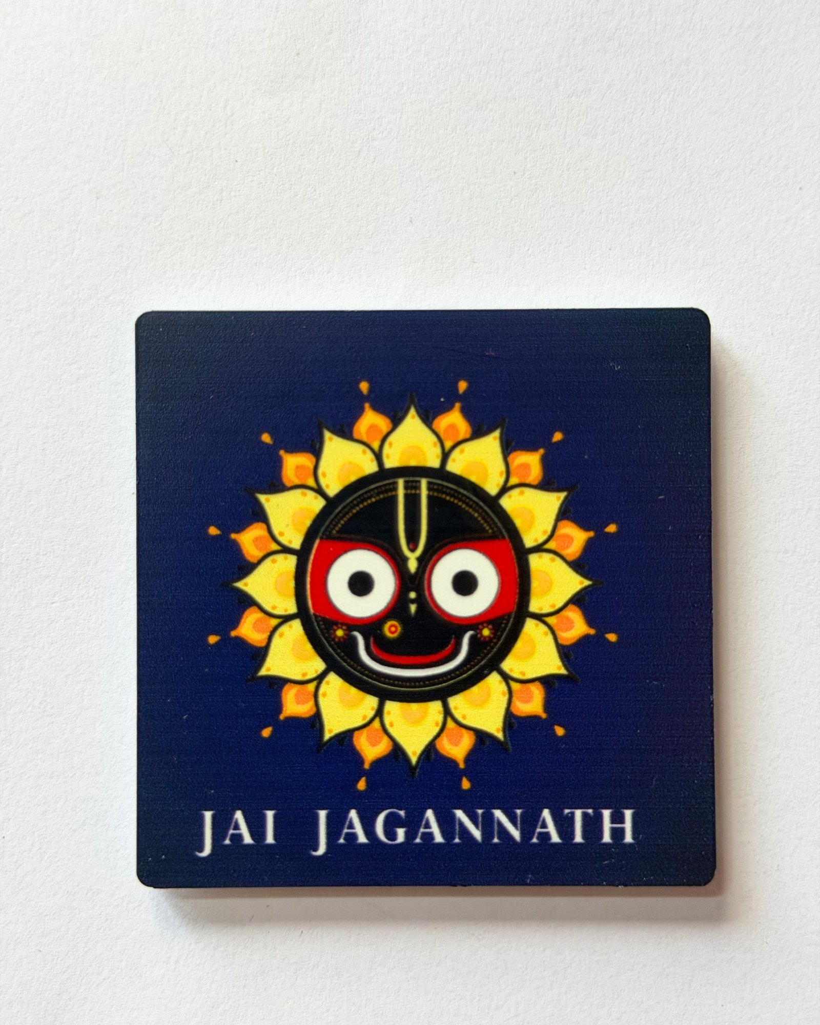 Jai Jagannath Square Resin Coated Plastic Fridge Magnet (8x8 cm) - Image 3