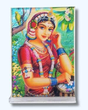 Shri Radharani Ji Acrylic Car Dashboard Photo Stand – 9×6 cm
