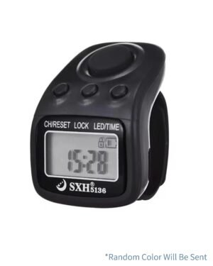 60 Lakh Japa Counting Capacity | Battery Based Non-Chargable Digital Finger Clicker for Daily Sadhana | Premium Radha Naam Tally Counter (Black Color)