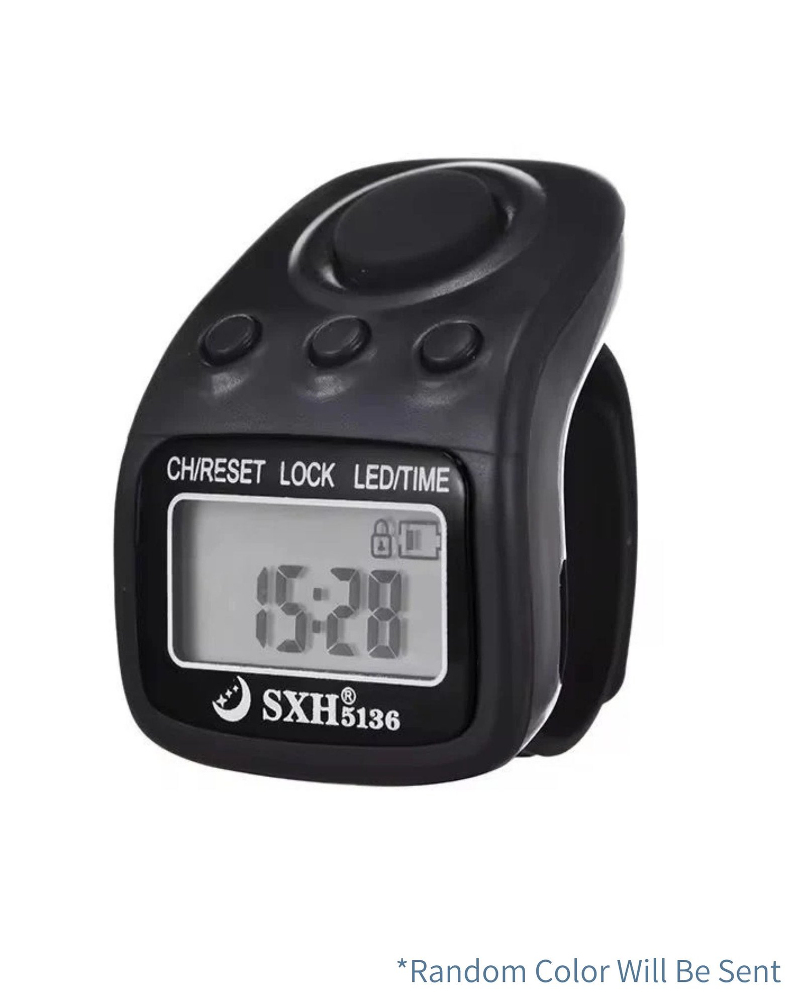 60 Lakh Japa Counting Capacity | Battery Based Non-Chargable Digital Finger Clicker for Daily Sadhana | Premium Radha Naam Tally Counter (Black Color)