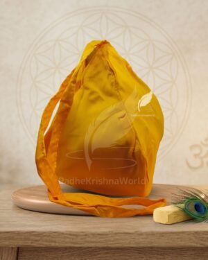 Yellow Plain Color Cotton Premium Quality Japa Bag | Jaap Jholi for Meditation | Sacred Chanting Bead Bag in Divine Yellow