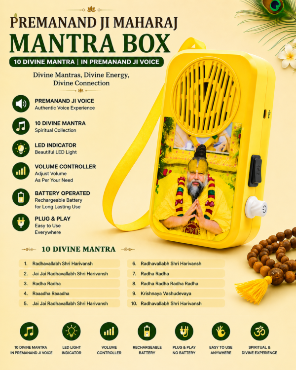 Premanand Ji Maharaj Rechargeable Mantra Box with 10 Mantras