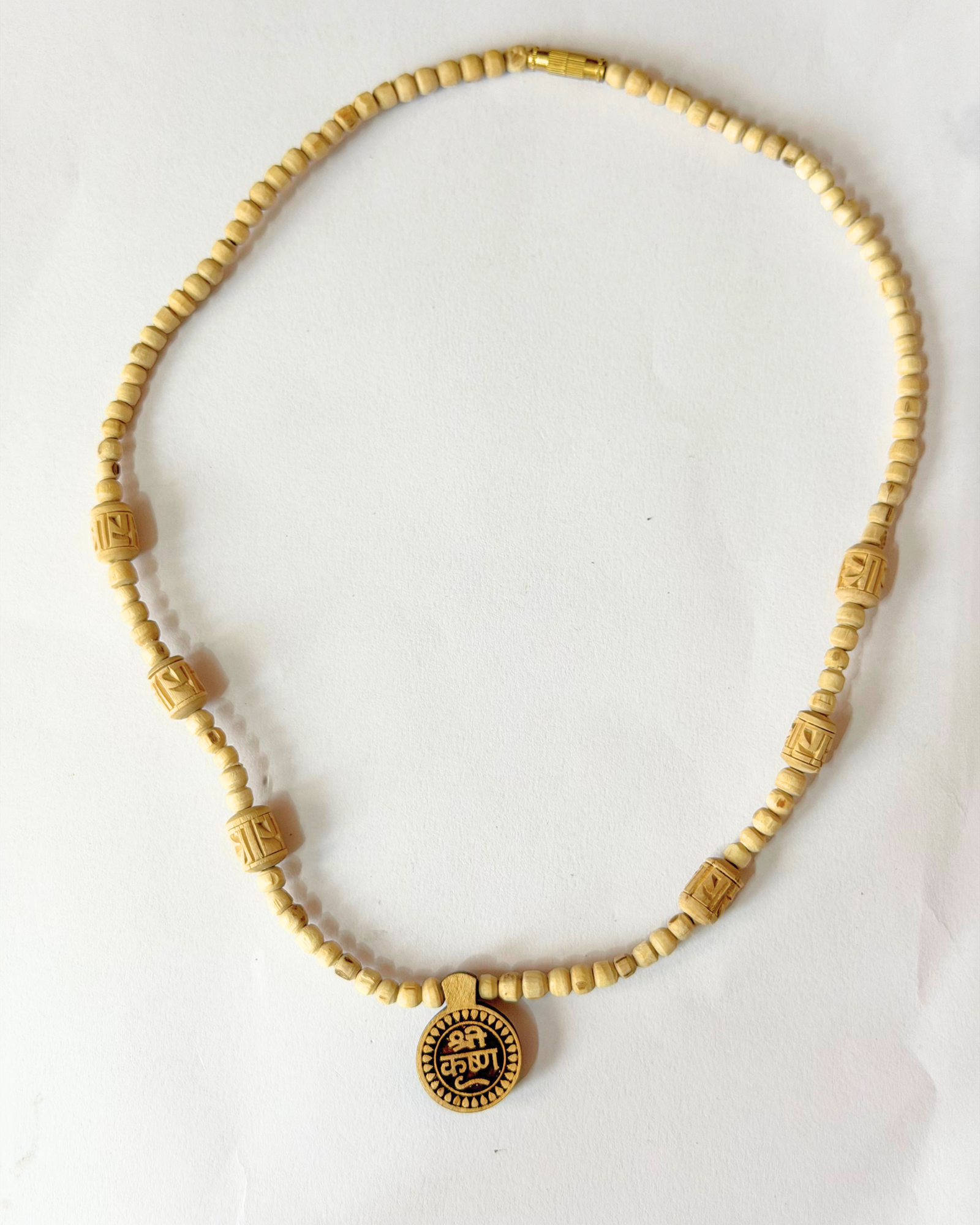 Original Tulsi Kanthi Mala with Shri Krishna Name Locket & 6 Radha Beads (50 cm) - Image 3