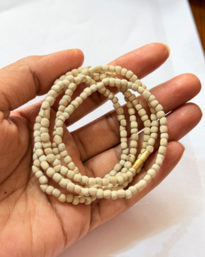 Pure original Gol Dana round beads two round Tulsi Kanthi Mala 80cm length handcrafted in Vrindavan