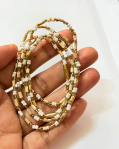 Pure original golden cut dana Tulsi Kanthi Mala 2 round double strand 75cm length from Vrindavan