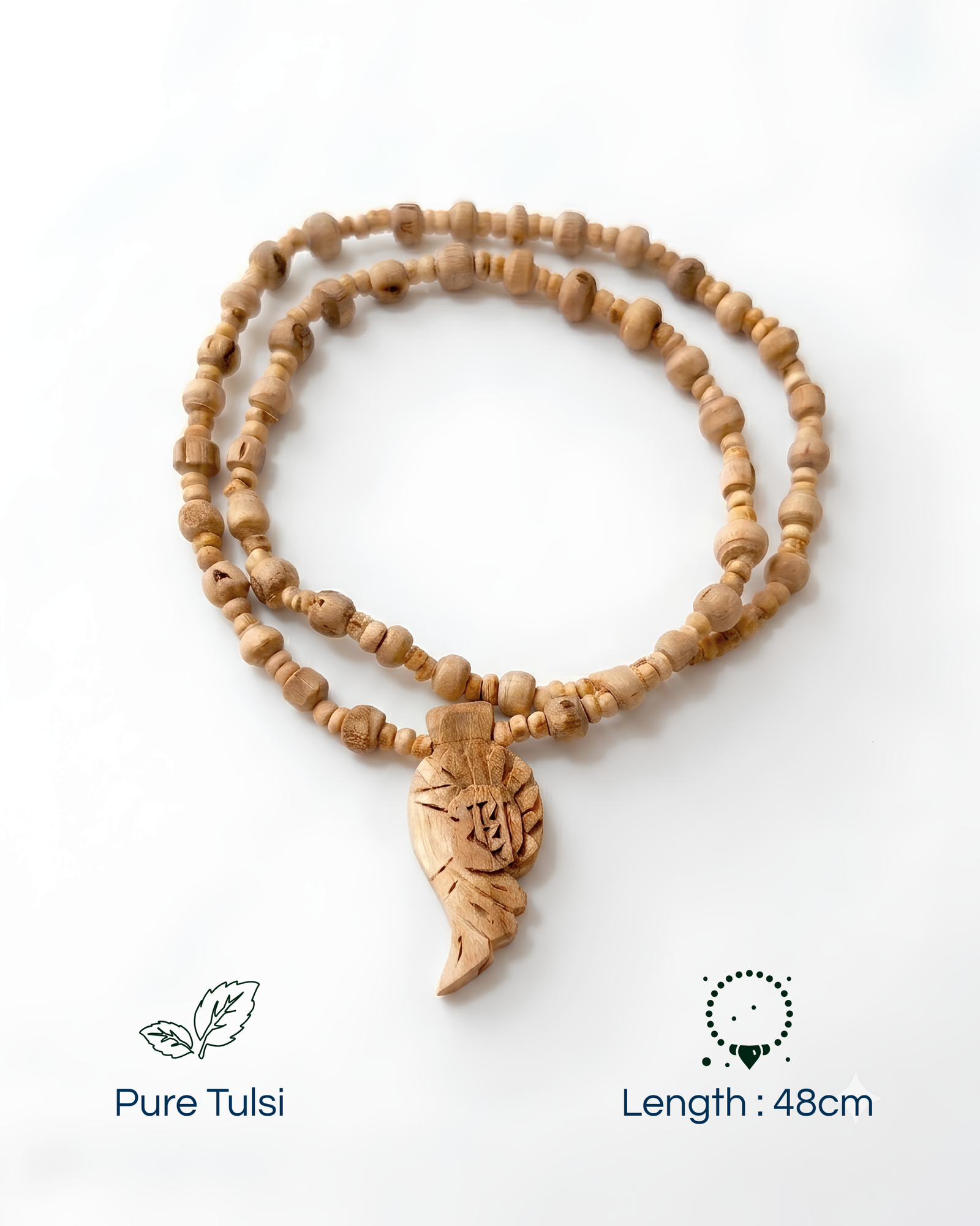 Pure original Tulsi Kanthi Mala with Shri Radha name pendant from Vrindavan